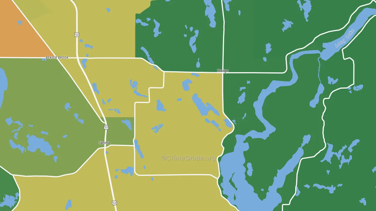 Sarona, WI Map of Assault Rates