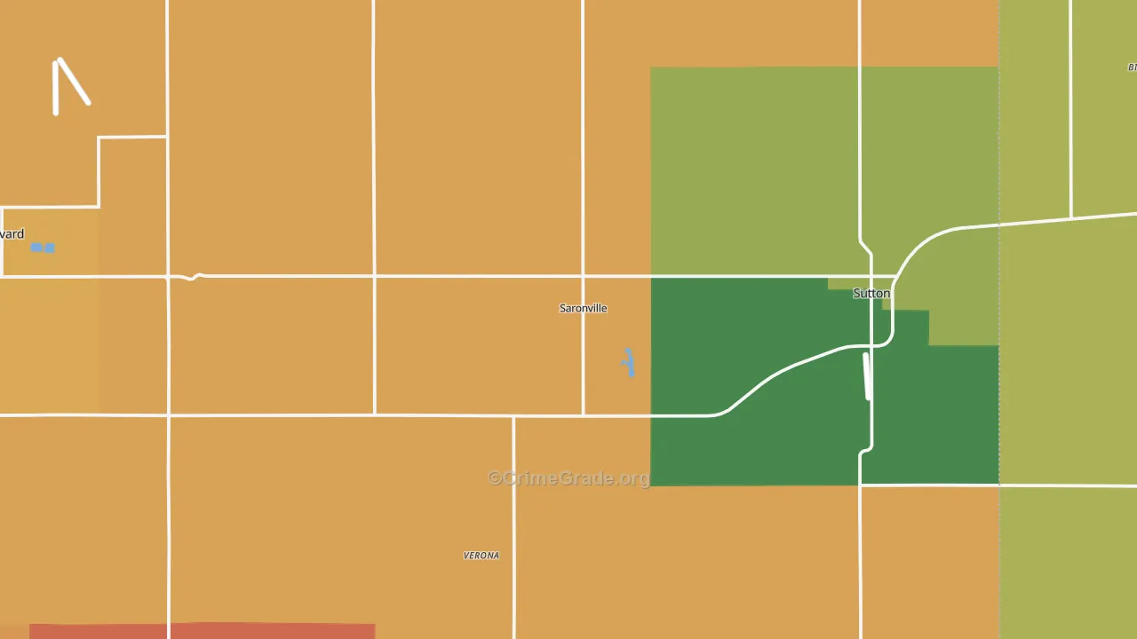 Saronville, NE Map of Assault Rates