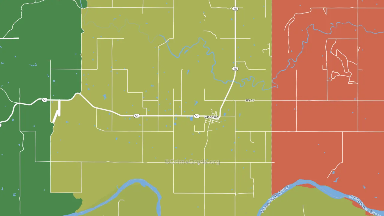 Sasakwa, OK Map of Assault Rates