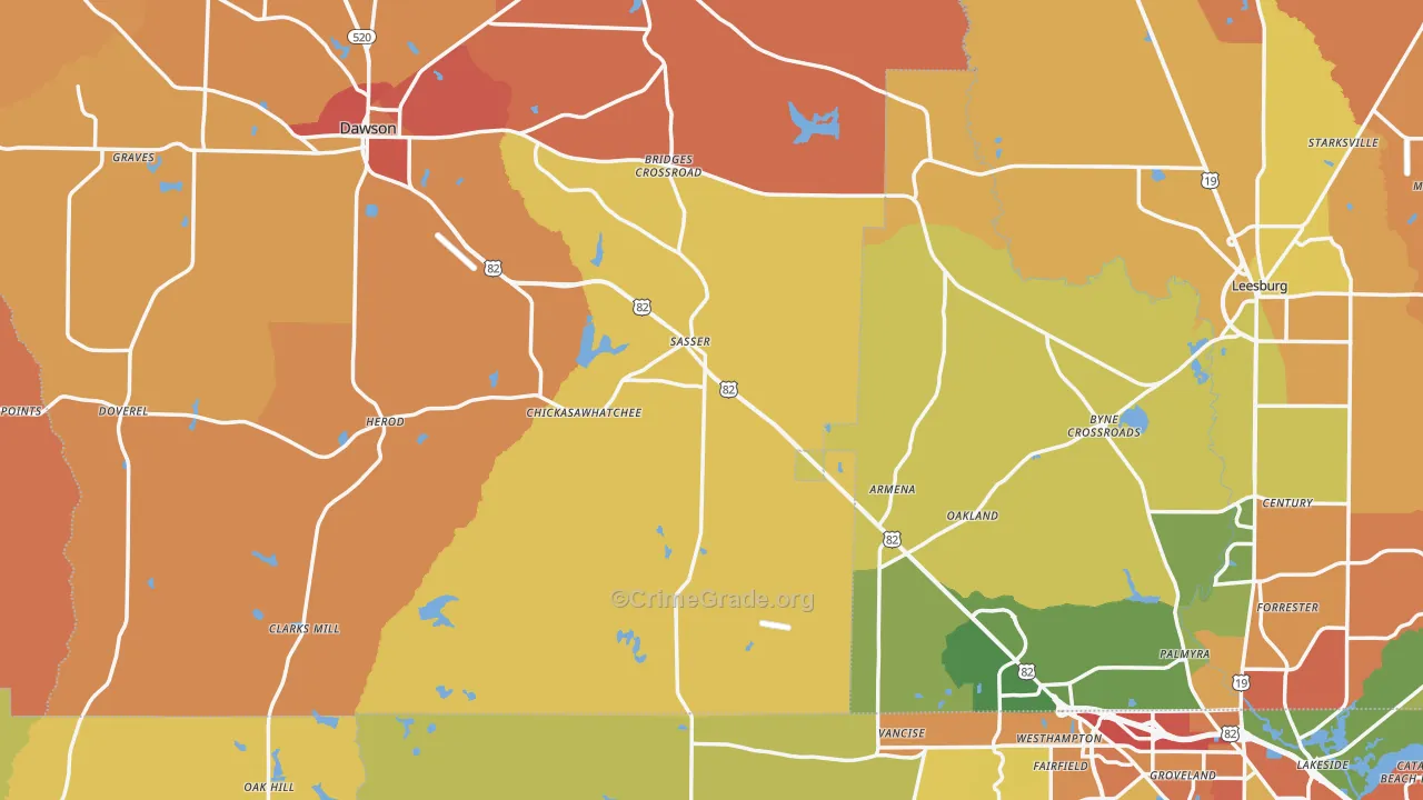 Sasser, GA Map of Assault Rates