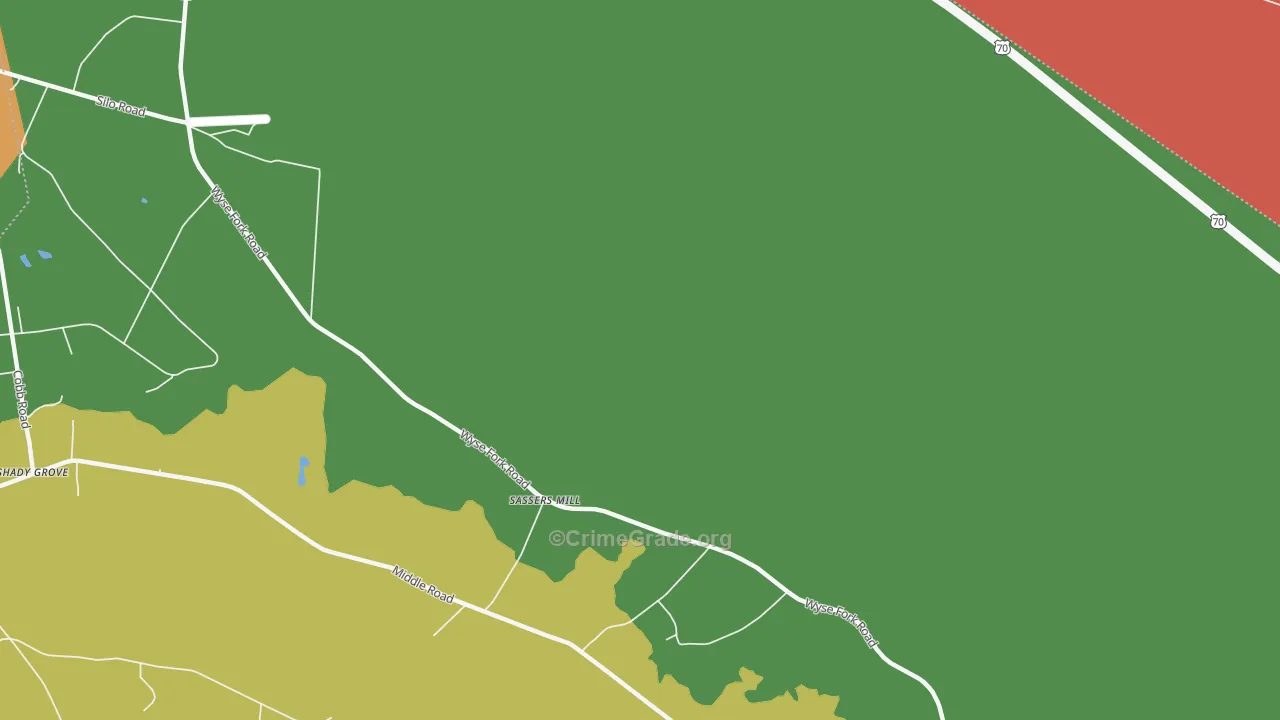 Sassers Mill, NC Map of Assault Rates