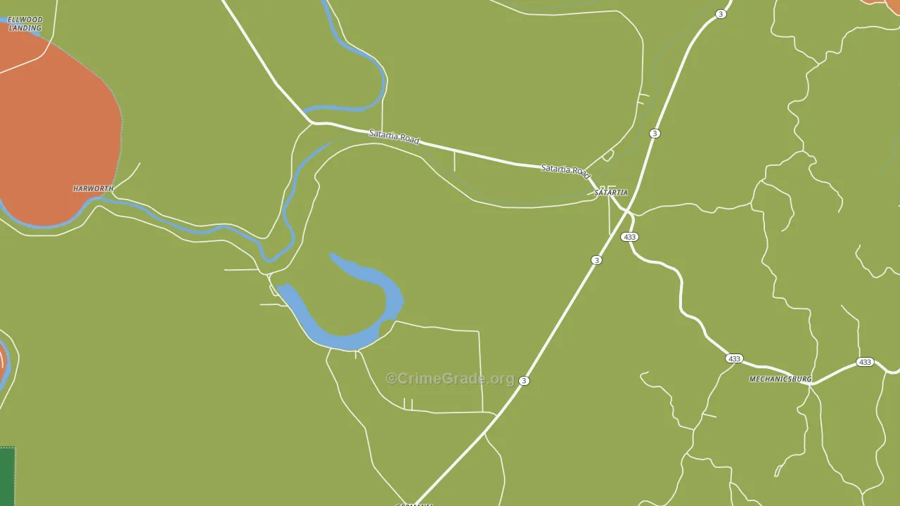 Satartia, MS Map of Assault Rates