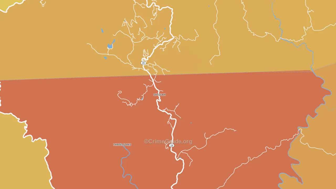 Satolah, GA Map of Assault Rates