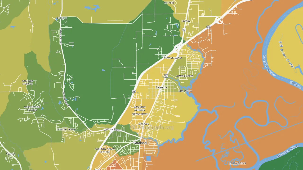 Satsuma, AL Map of Assault Rates