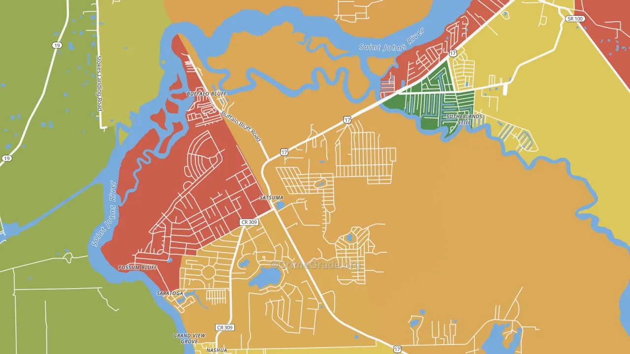 Satsuma, FL Map of Assault Rates