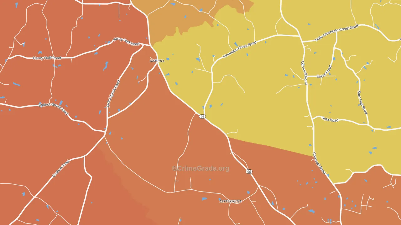 Satterwhite, NC Map of Assault Rates