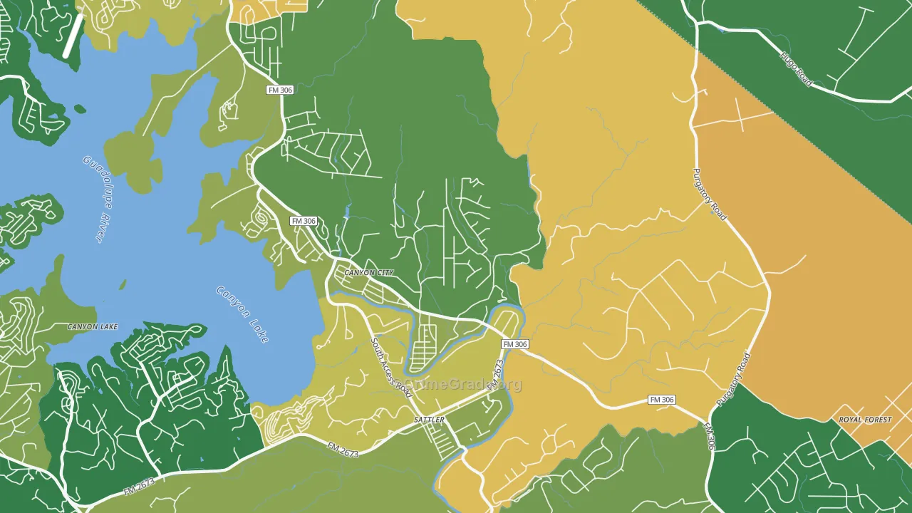 Sattler, TX Map of Assault Rates