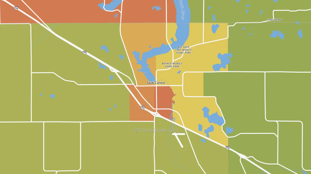 Sauk Centre, MN Map of Assault Rates
