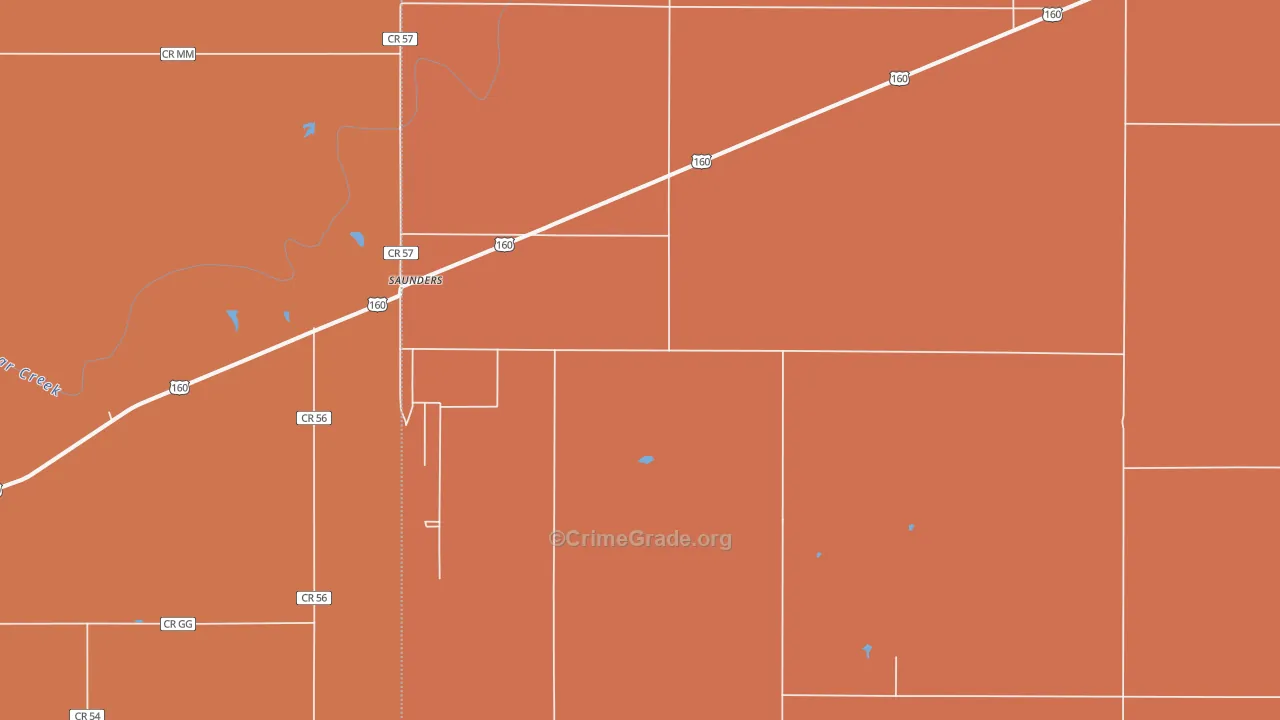 Saunders, KS Map of Assault Rates