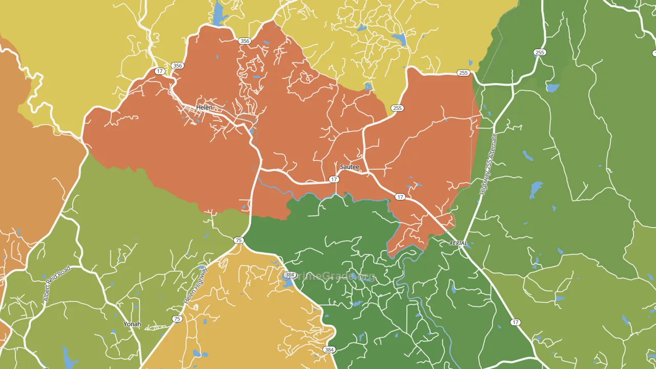 Sautee Nacoochee, GA Map of Assault Rates