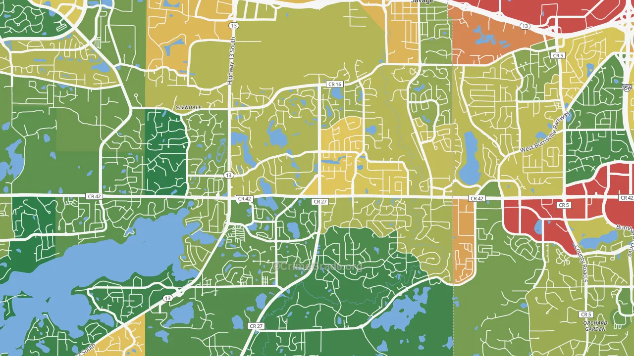Savage, MN Map of Assault Rates