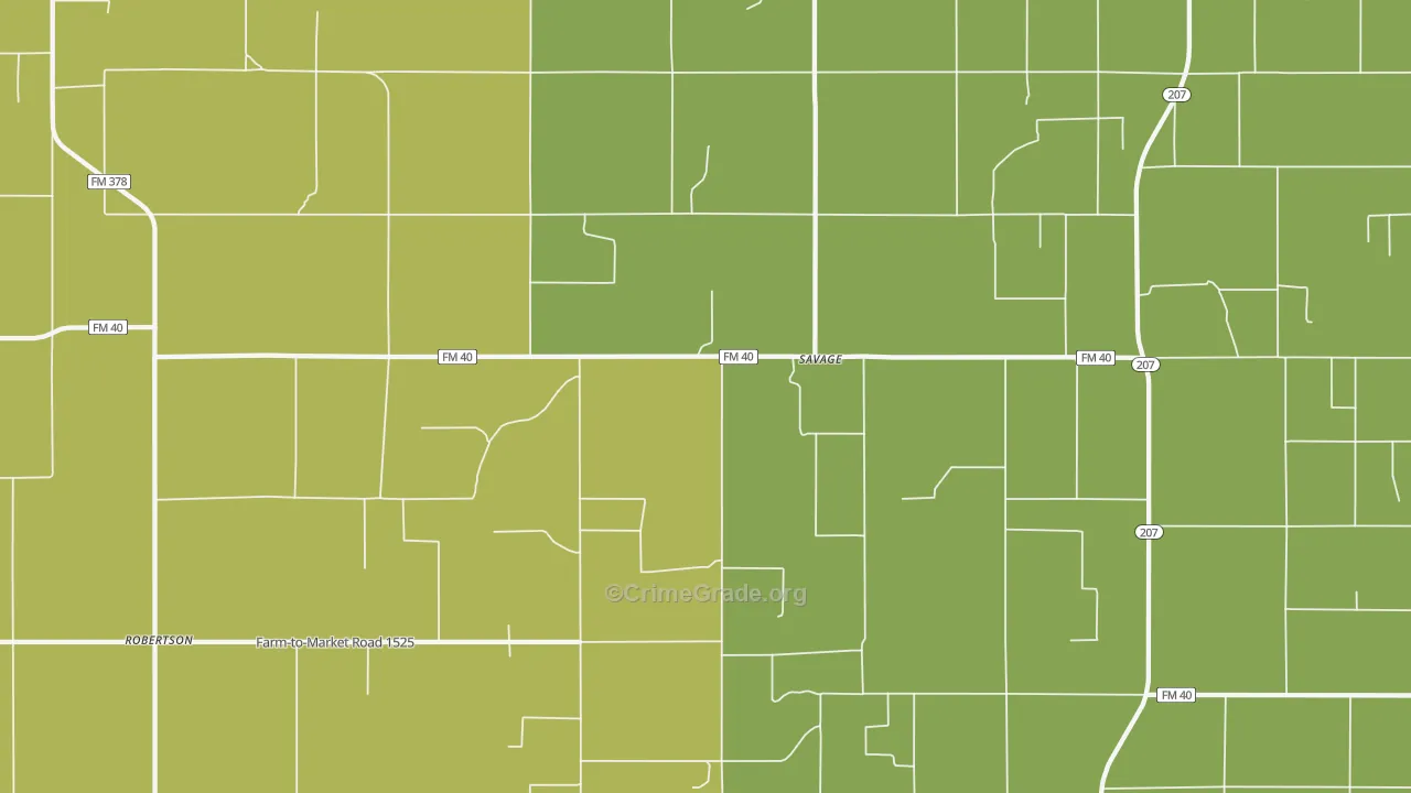 Savage, TX Map of Assault Rates