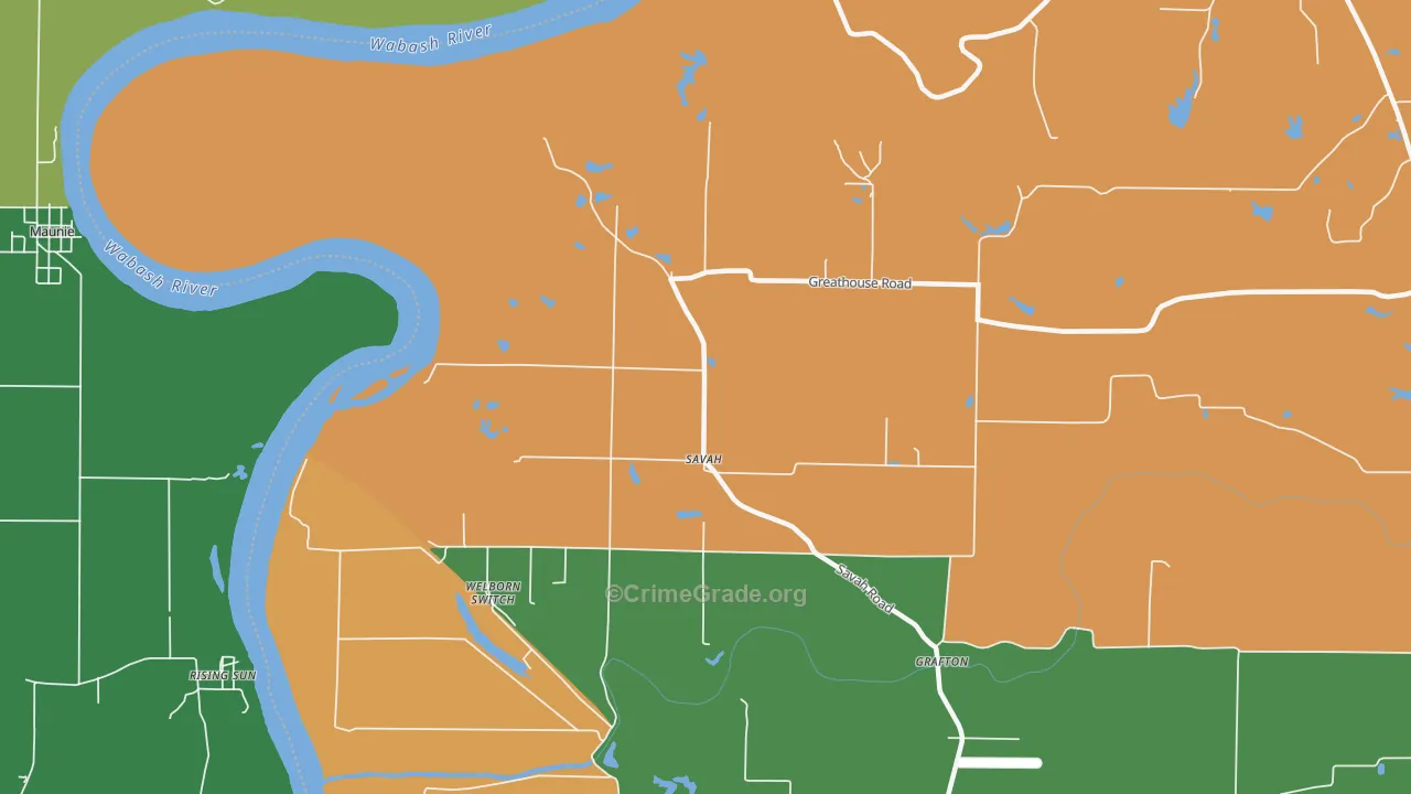 Savah, IN Map of Assault Rates