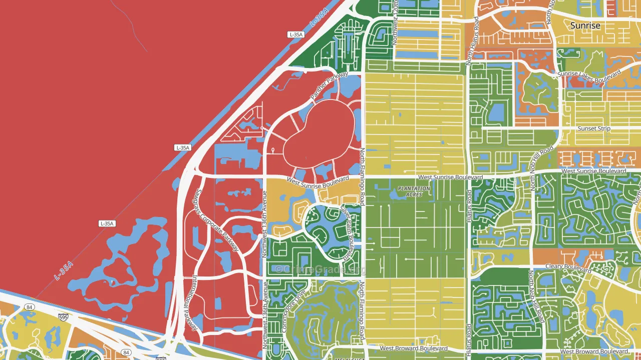 Savannah, Sunrise, FL Map of Assault Rates