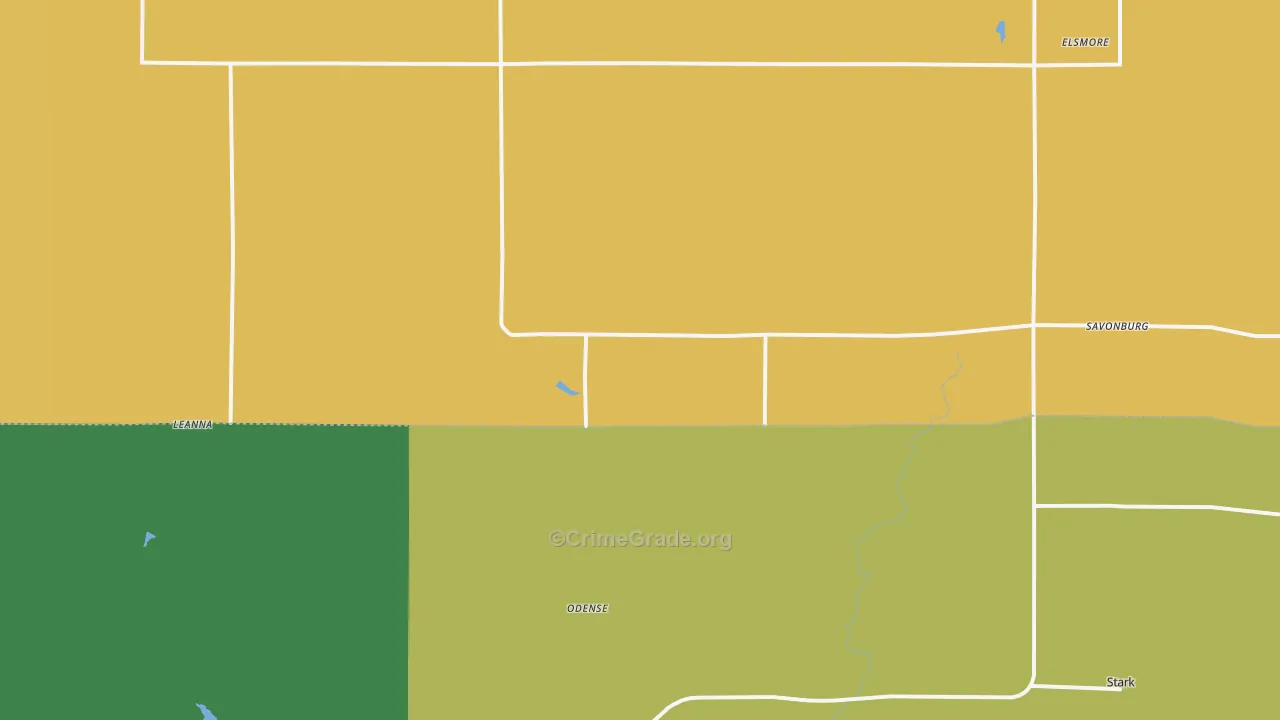 Savonburg, KS Map of Assault Rates