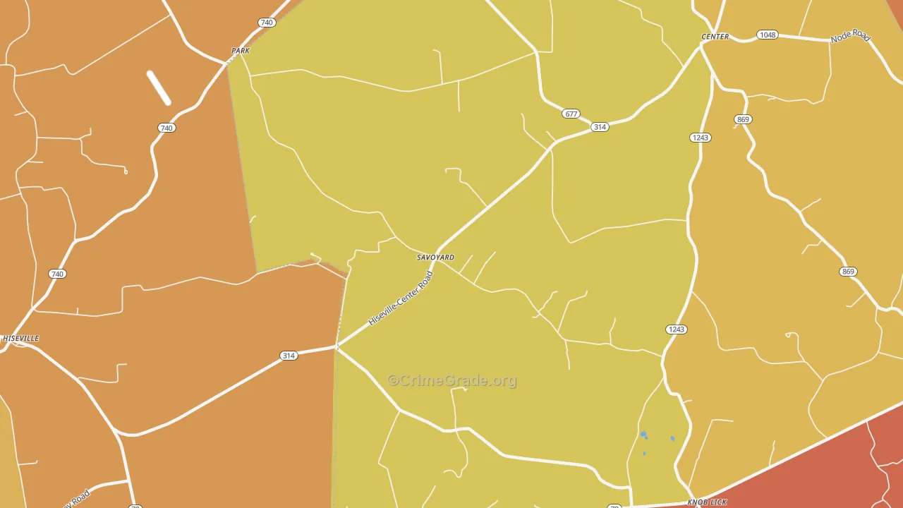 Savoyard, KY Map of Assault Rates