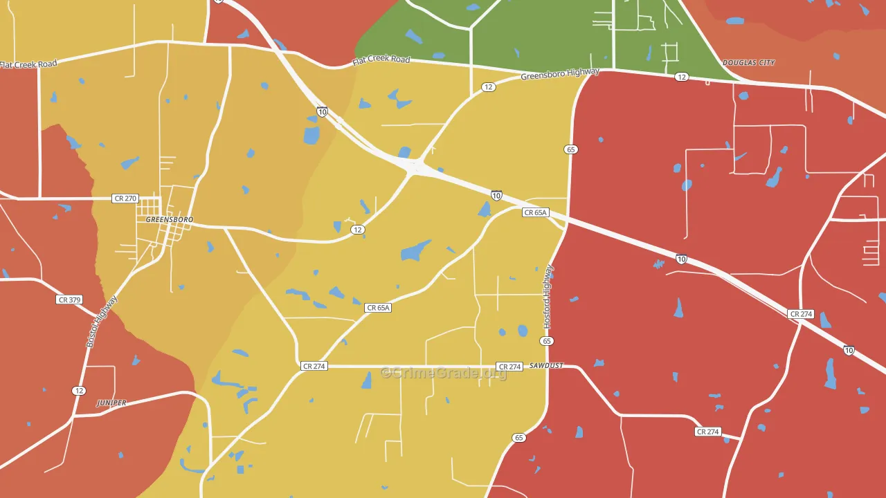 Sawdust, FL Map of Assault Rates