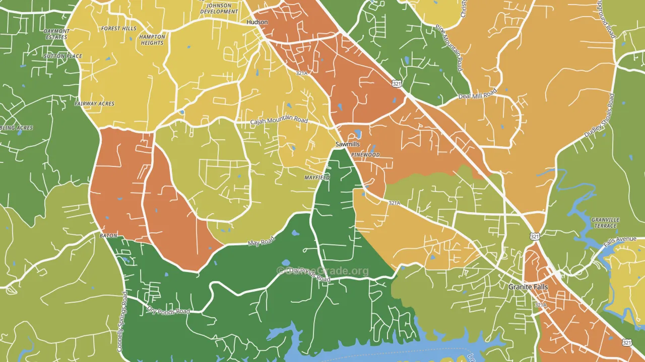 Sawmills, NC Map of Assault Rates