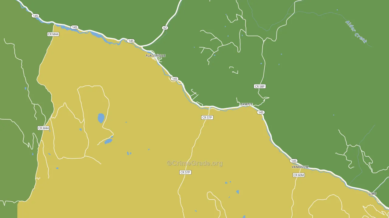 Sawpit, CO Map of Assault Rates
