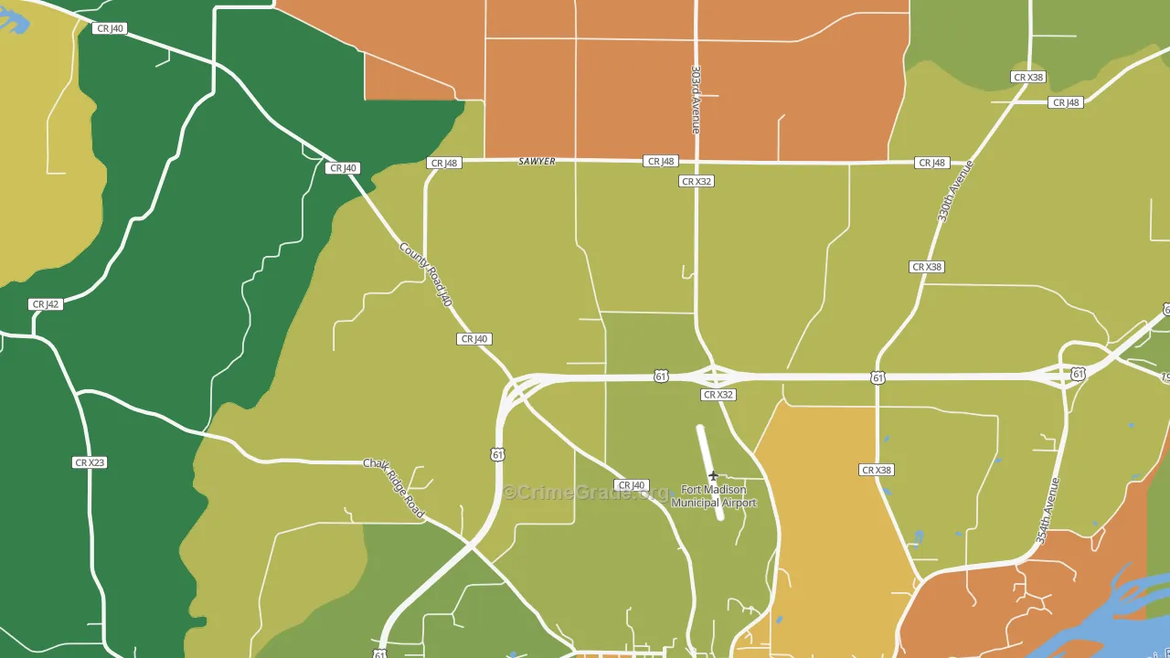 Sawyer, IA Map of Assault Rates