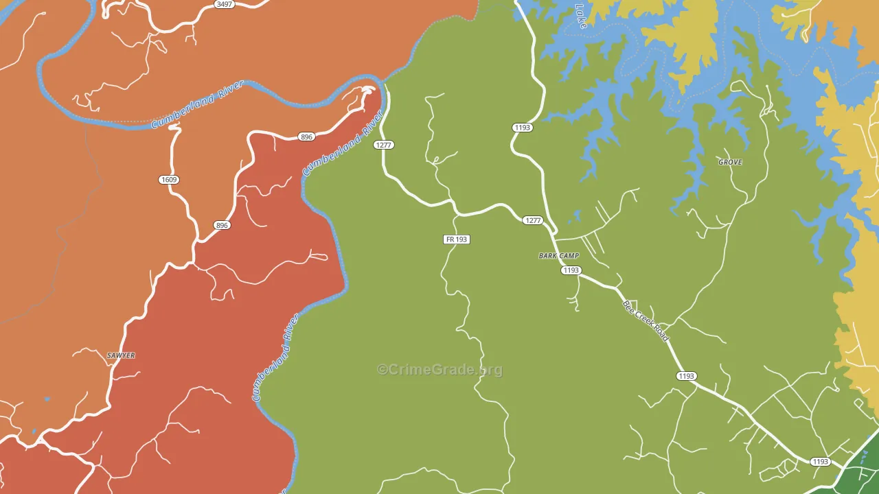 Sawyer, KY Map of Assault Rates