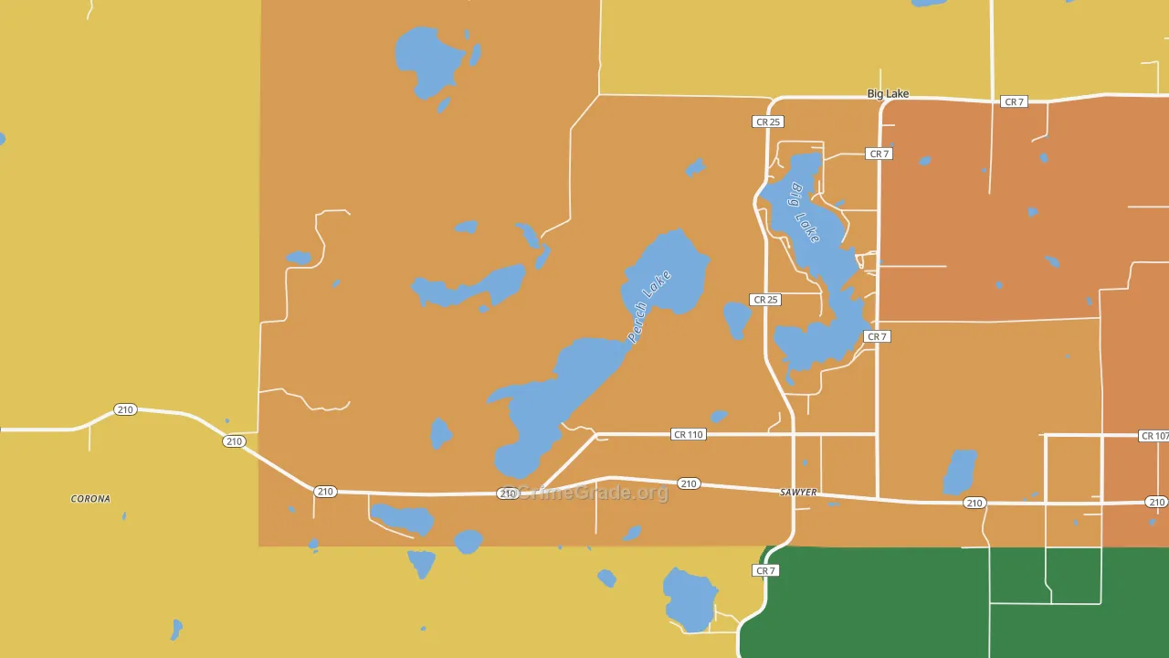 Sawyer, MN Map of Assault Rates