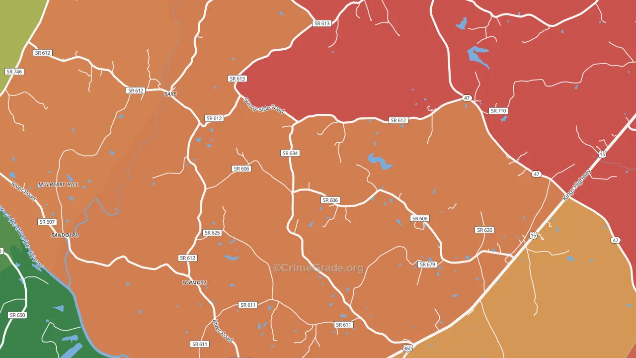 Saxe, VA Map of Assault Rates