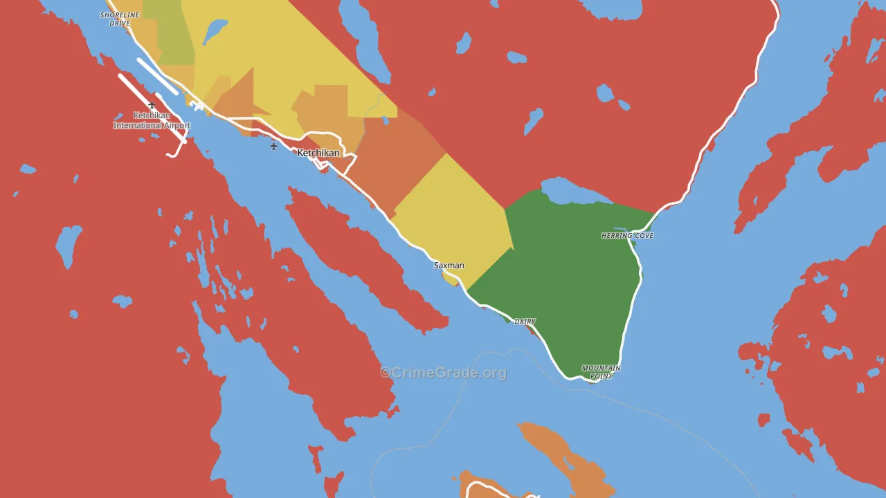Saxman, AK Map of Assault Rates