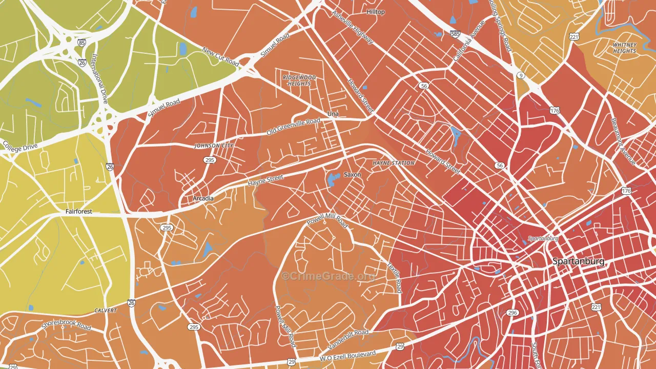 Saxon, SC Map of Assault Rates