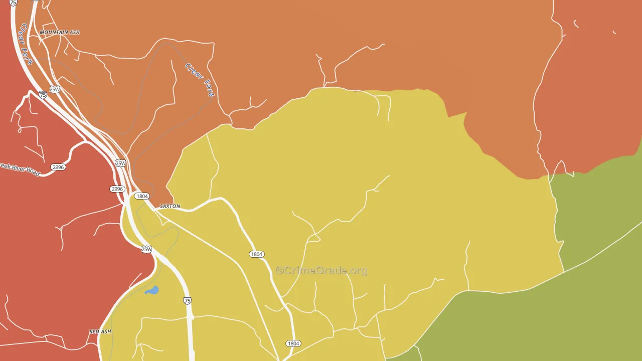 Saxton, KY Map of Assault Rates