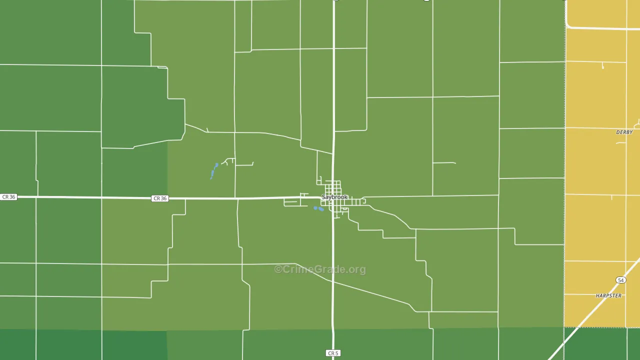 Saybrook, IL Map of Assault Rates