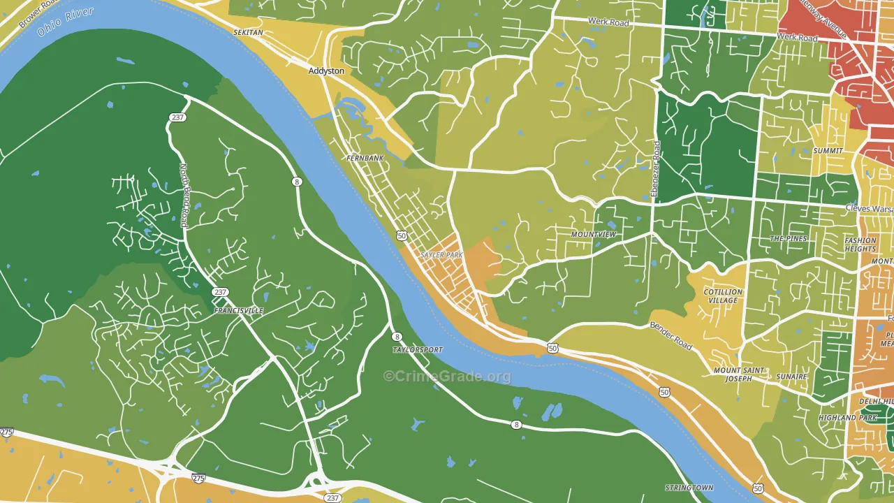Sayler Park, Cincinnati, OH Map of Assault Rates