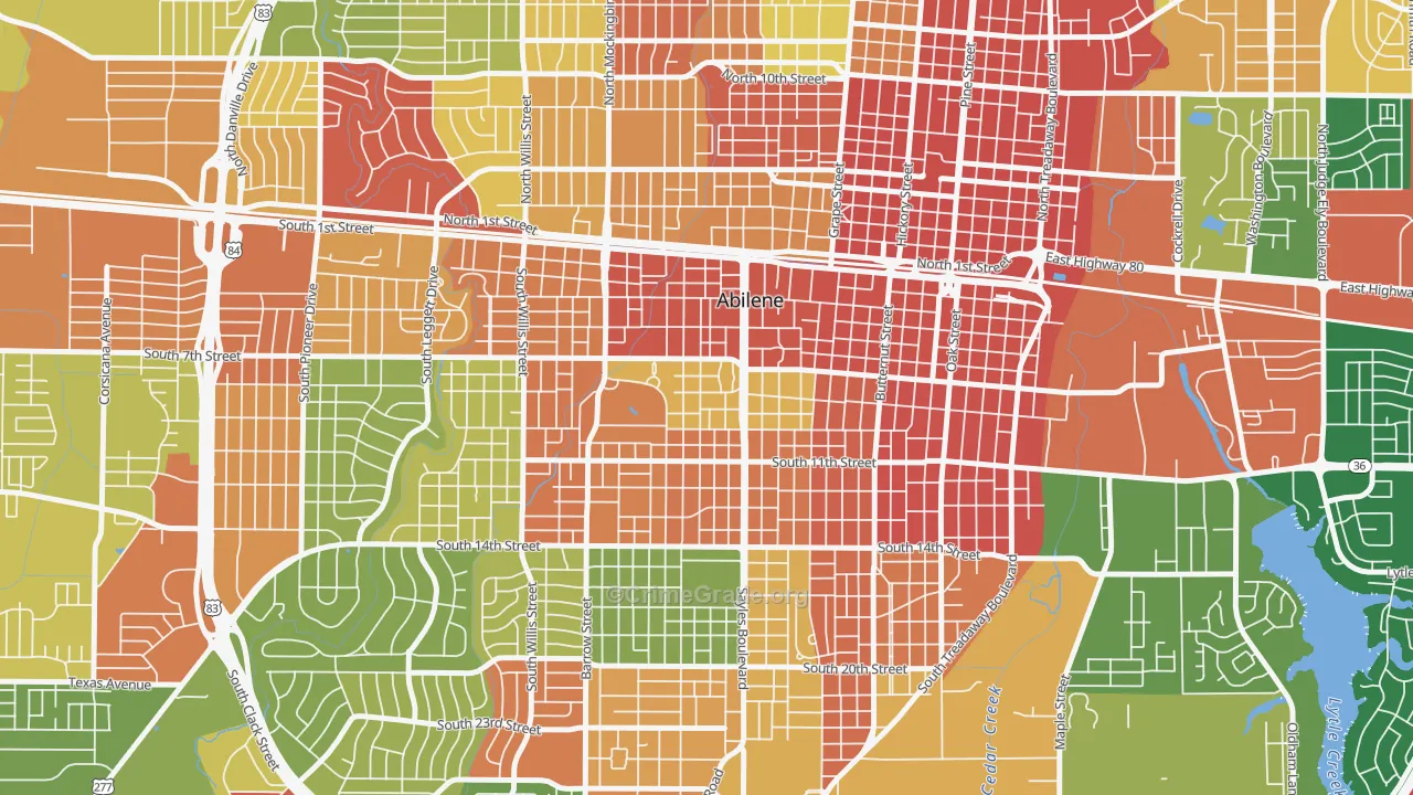 Sayles Boulevard Area, Abilene, TX Map of Assault Rates