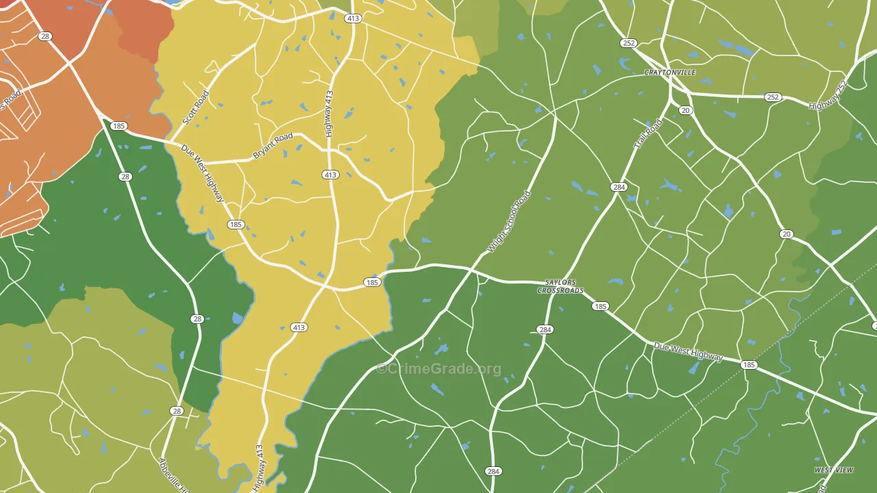 Saylors Crossroads, SC Map of Assault Rates