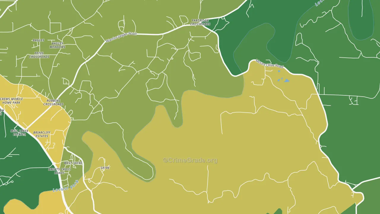 Sayre, AL Map of Assault Rates