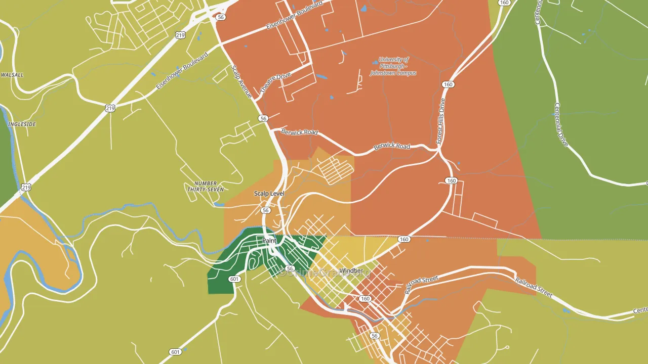 Scalp Level, PA Map of Assault Rates