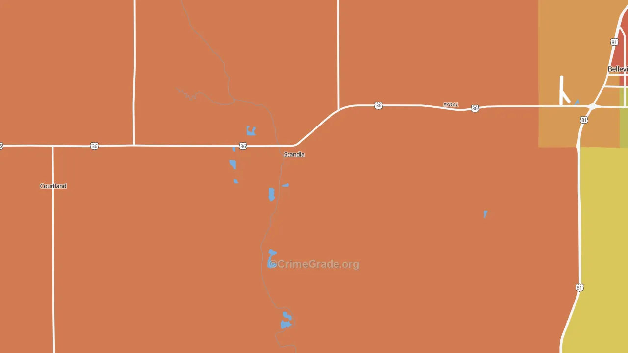 Scandia, KS Map of Assault Rates