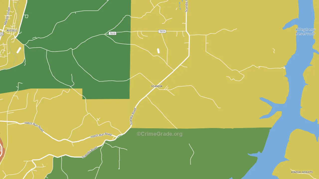 Scandia, PA Map of Assault Rates