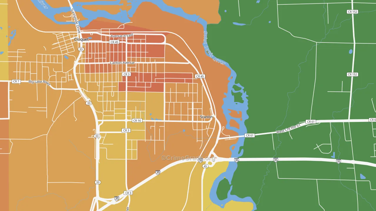 Scanlon, MN Map of Assault Rates