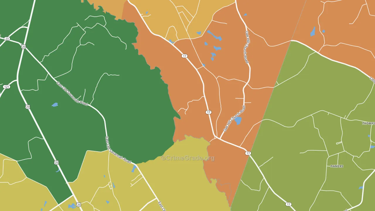 Scarboro, GA Map of Assault Rates