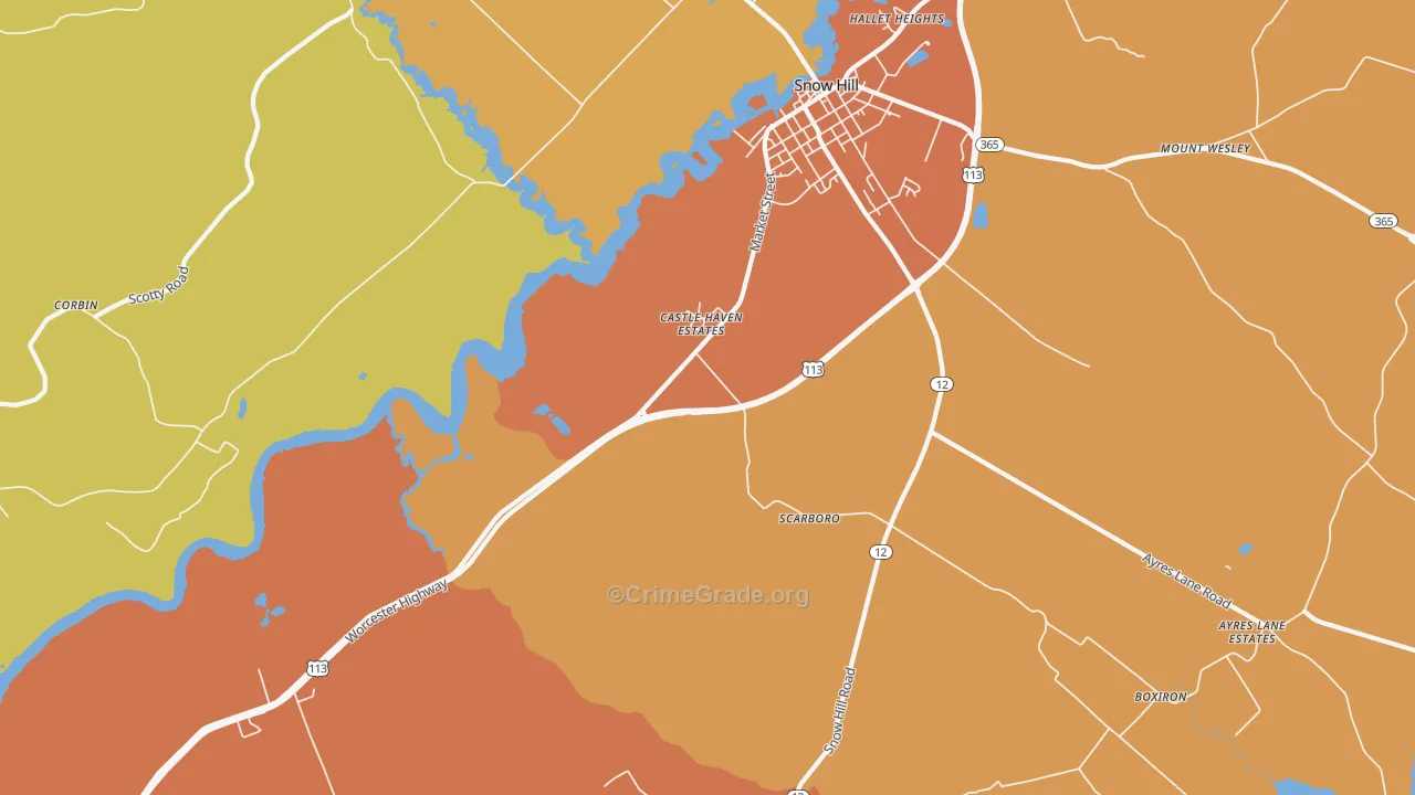 Scarboro, MD Map of Assault Rates