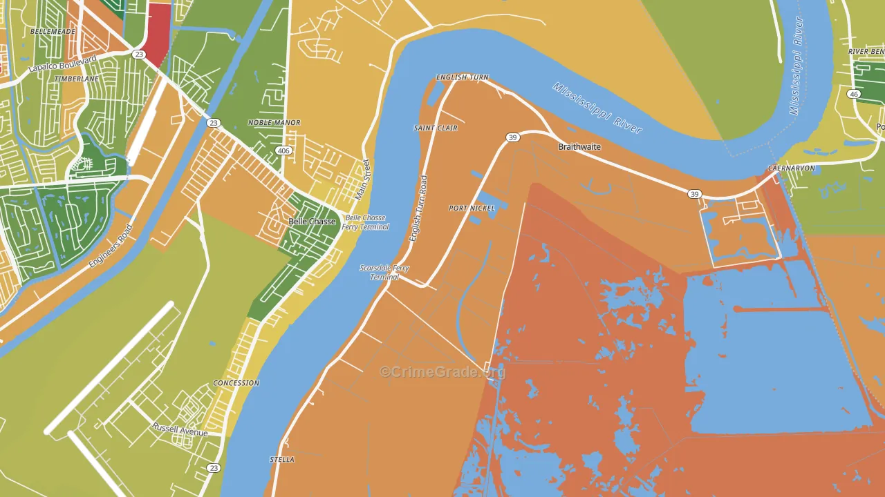 Scarsdale, LA Map of Assault Rates