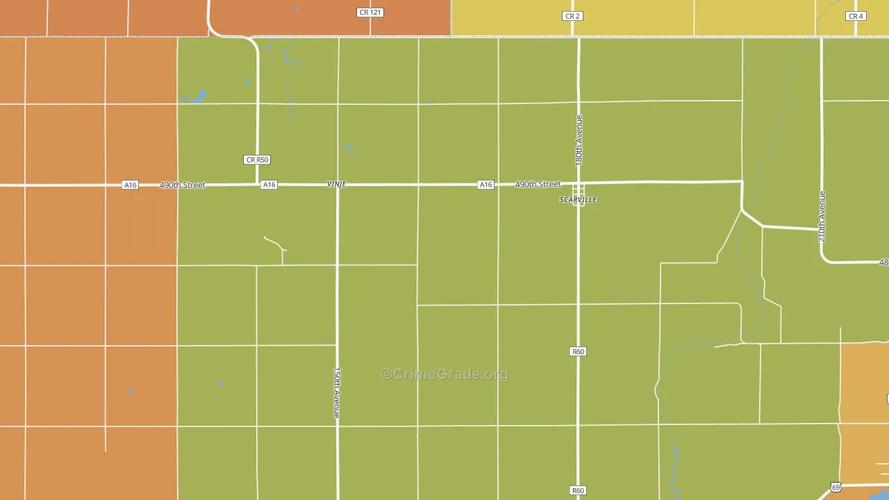Scarville, IA Map of Assault Rates