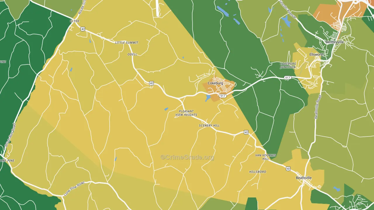 Scenery Hill, PA Map of Assault Rates