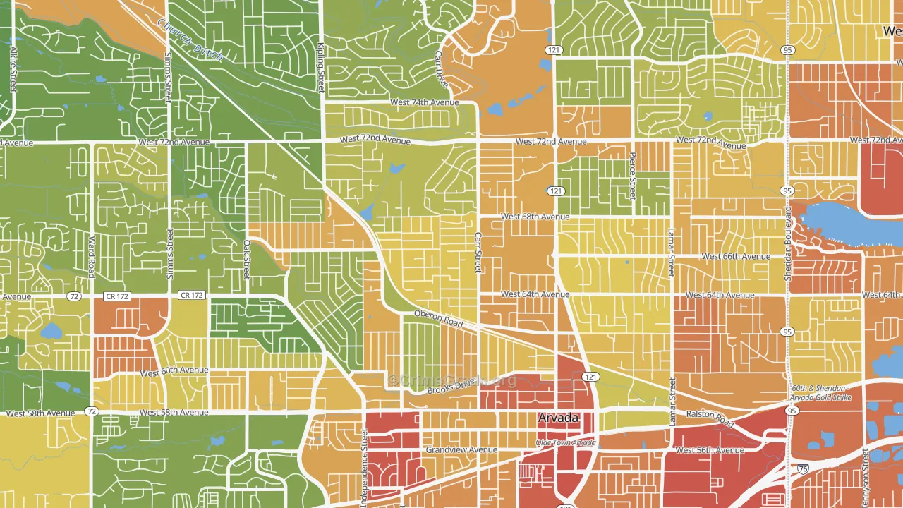 Scenic Heights, Arvada, CO Map of Assault Rates