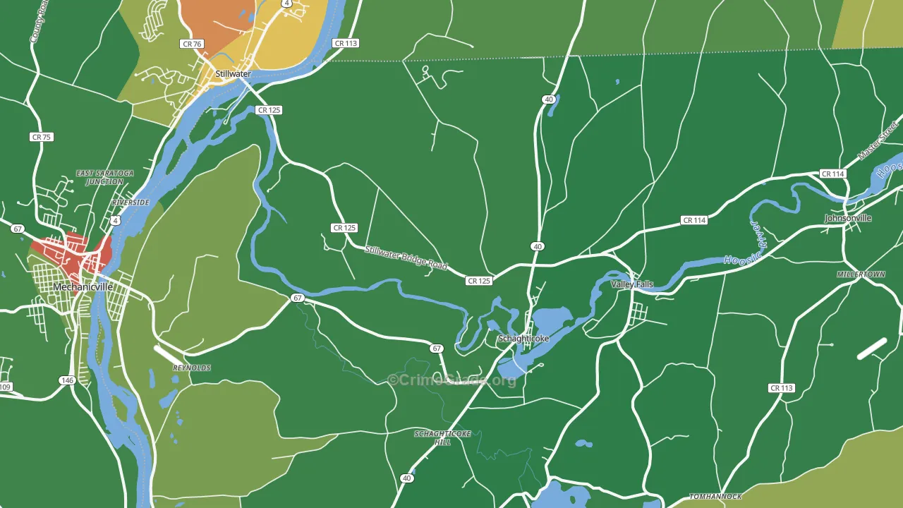 Schaghticoke, NY Map of Assault Rates