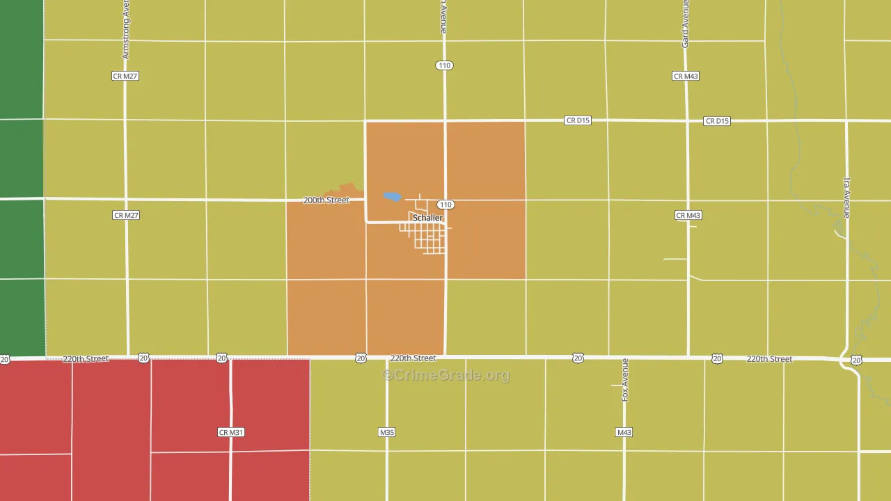 Schaller, IA Map of Assault Rates