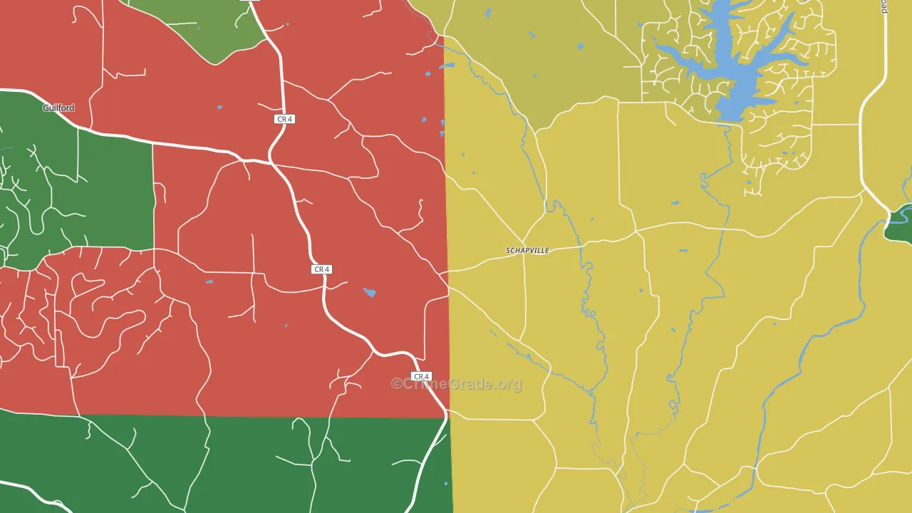 Schapville, IL Map of Assault Rates