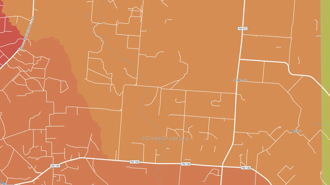 Schattel, TX Map of Assault Rates