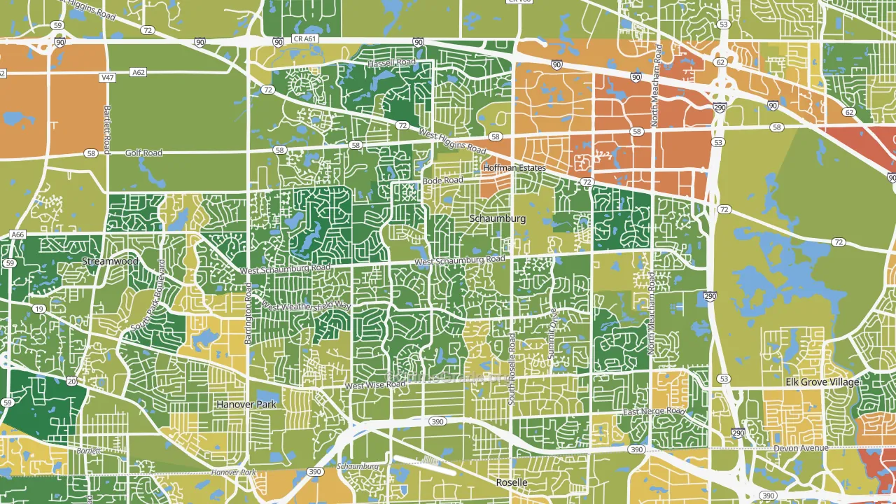 Schaumburg, IL Map of Assault Rates